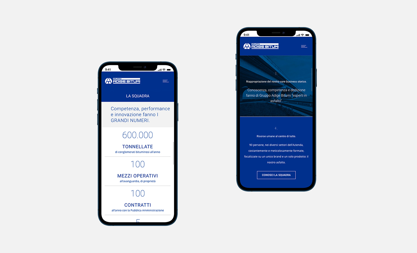 website Gruppo Adige Bitumi versione mobile