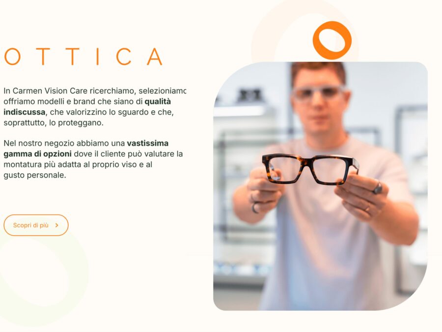 Preview sito Carmen Vision Care sezione ottica