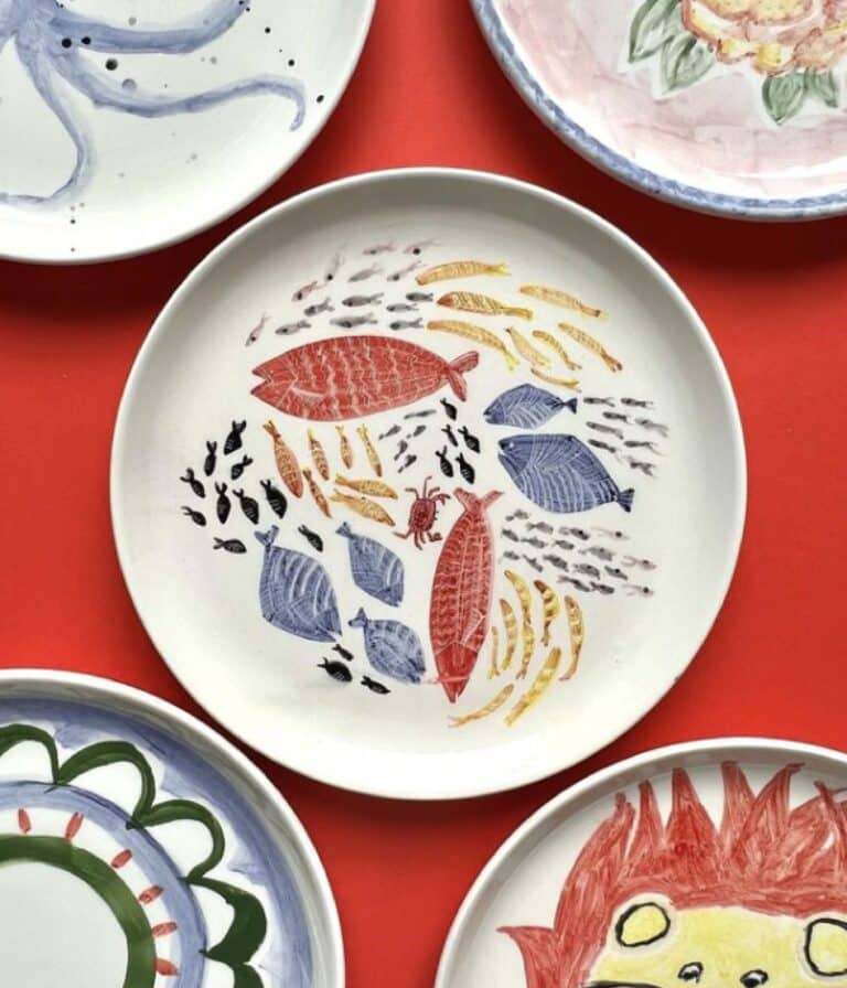 piatto di ceramica decorato a mano - Ceramichine