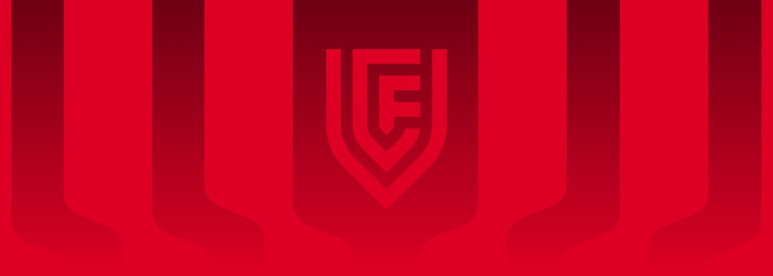 Sfondo rosso con logo stilizzato a scudo del Vicenza Women Football Club al centro.