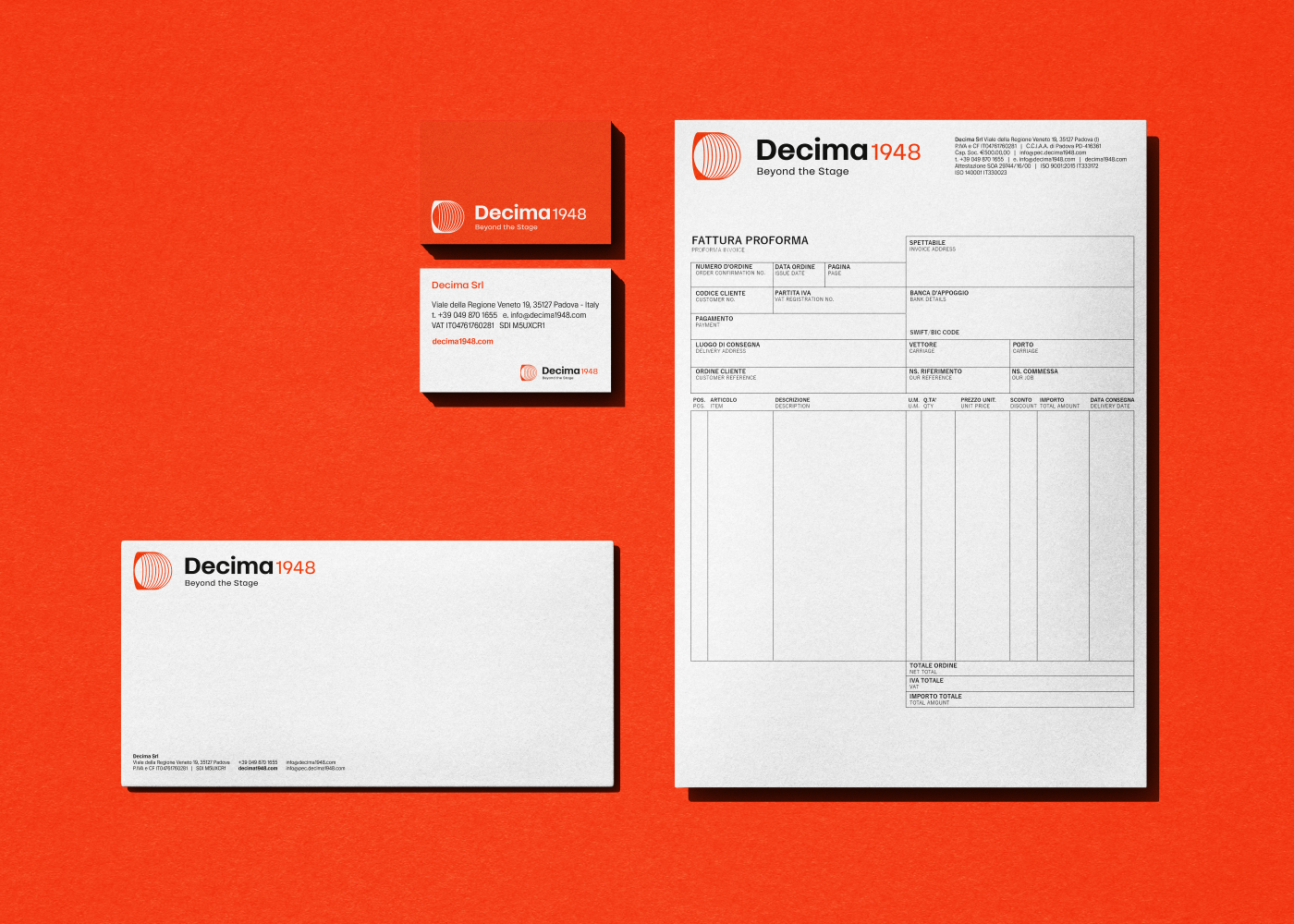 Applicazioni logo brand identity Decima 1948